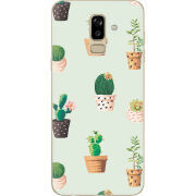 Чехол U-print Samsung J810 Galaxy J8 2018 L-green Cacti