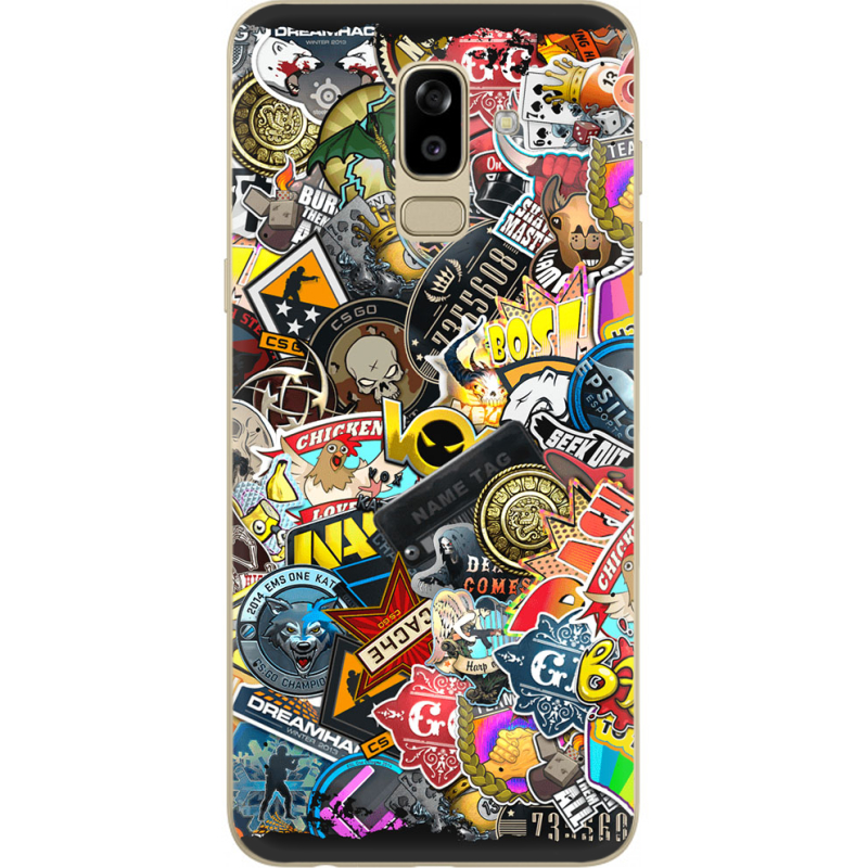 Чехол U-print Samsung J810 Galaxy J8 2018 CS:Go Stickerbombing