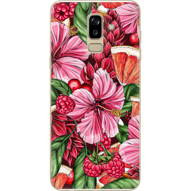 Чехол U-print Samsung J810 Galaxy J8 2018 Tropical Flowers