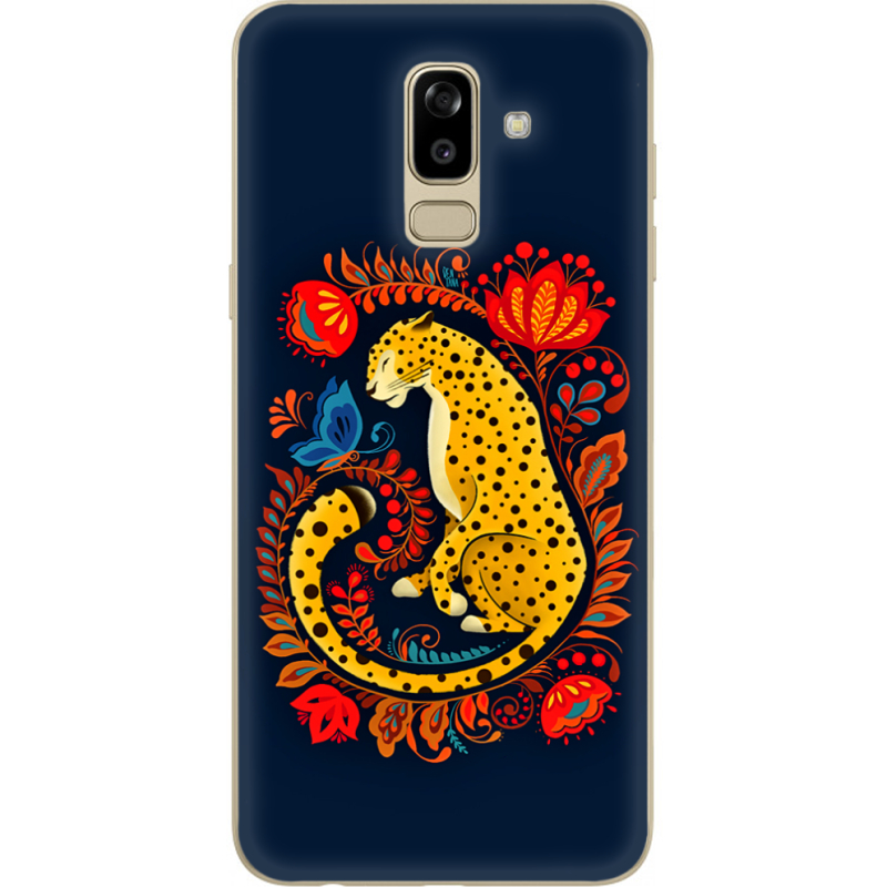 Чехол U-print Samsung J810 Galaxy J8 2018 Petrykivka Leopard