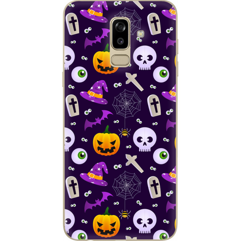 Чехол U-print Samsung J810 Galaxy J8 2018 Halloween Purple Mood