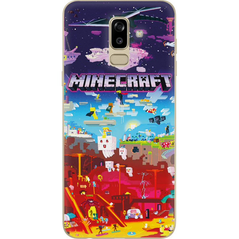 Чехол U-print Samsung J810 Galaxy J8 2018 Minecraft World Beyond