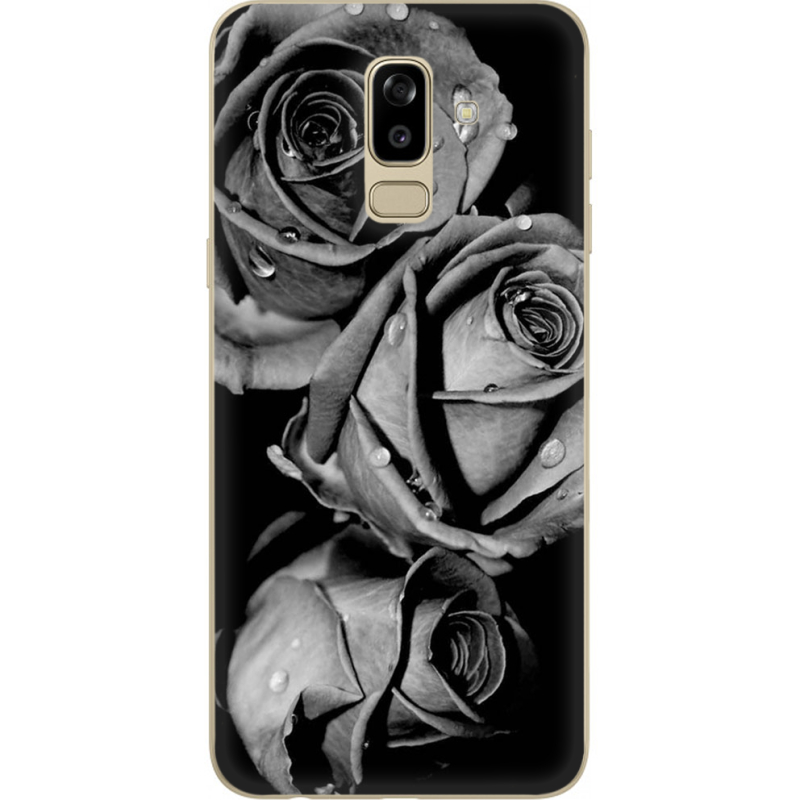 Чехол U-print Samsung J810 Galaxy J8 2018 Black and White Roses