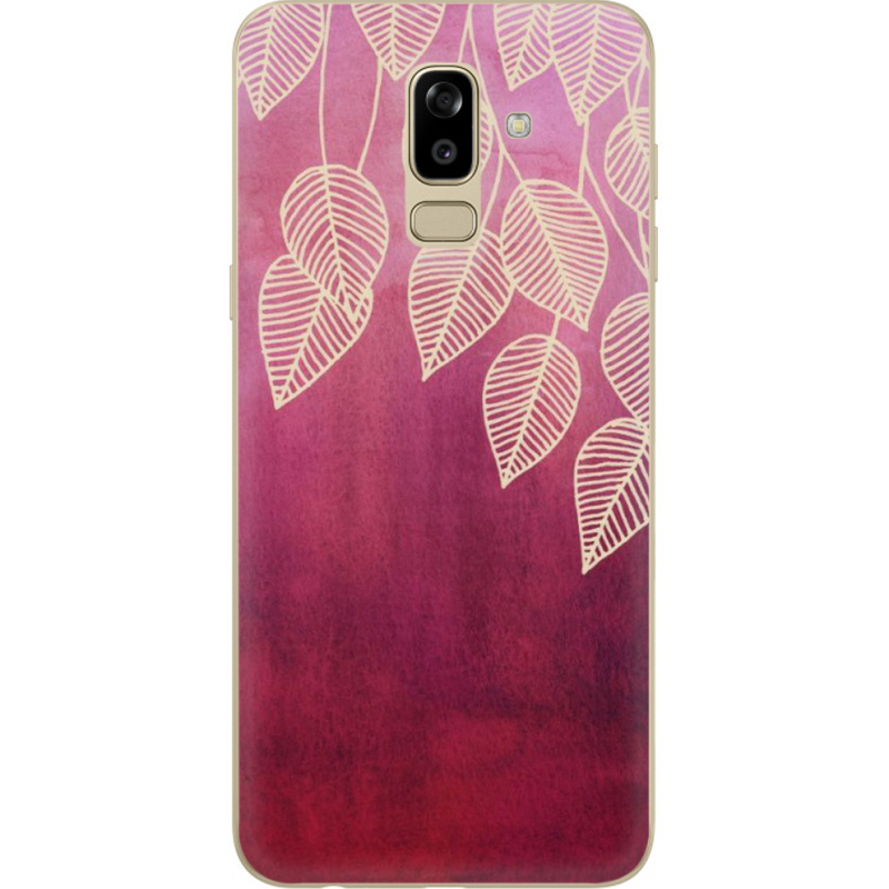 Чехол U-print Samsung J810 Galaxy J8 2018 Gold Leaves