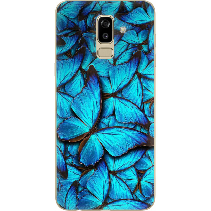 Чехол U-print Samsung J810 Galaxy J8 2018 лазурные бабочки