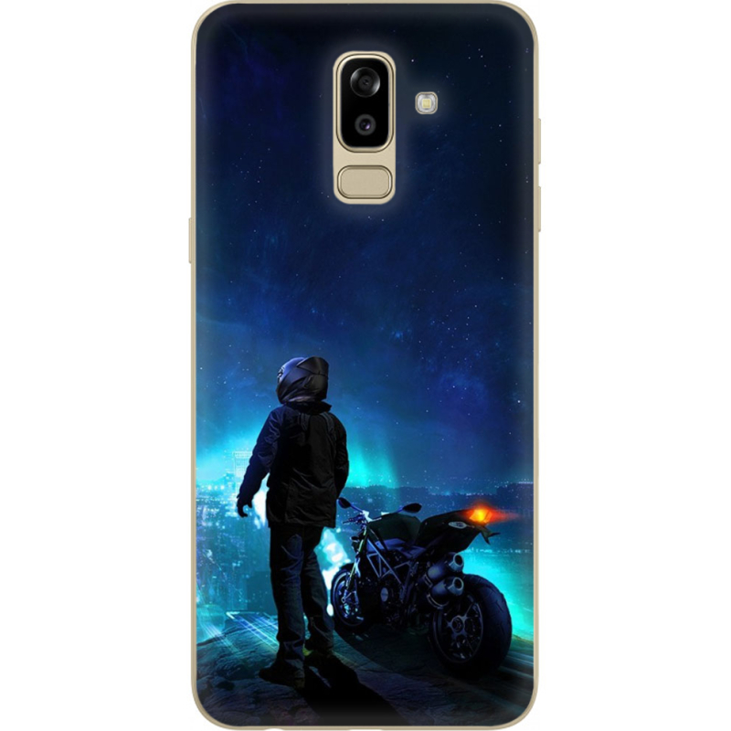 Чехол U-print Samsung J810 Galaxy J8 2018 Motorcyclist