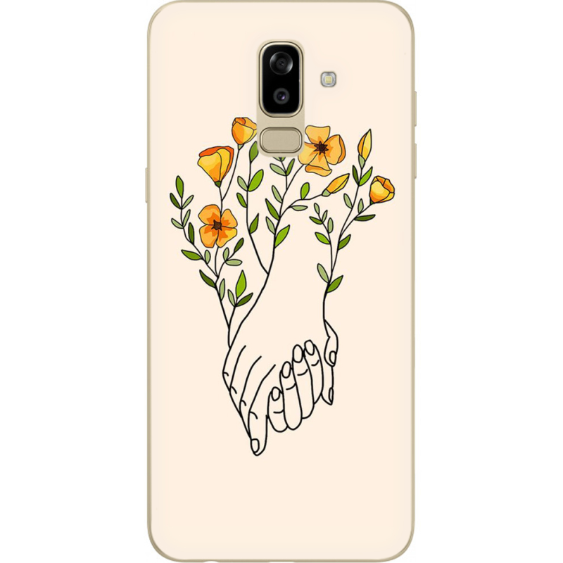 Чехол U-print Samsung J810 Galaxy J8 2018 Flower Hands