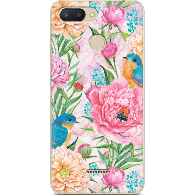 Чехол U-print Xiaomi Redmi 6 Birds in Flowers