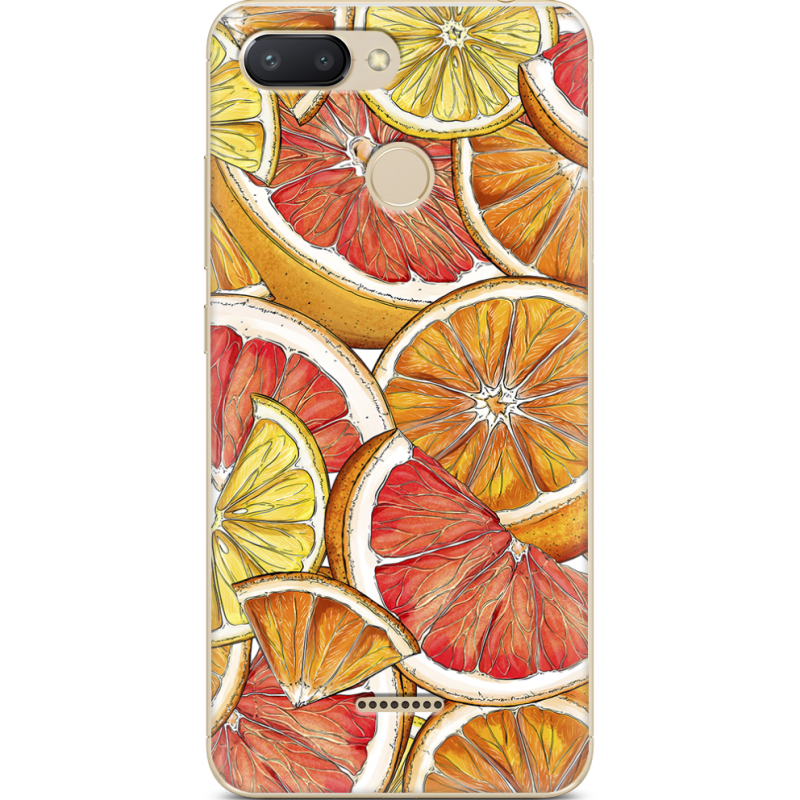 Чехол U-print Xiaomi Redmi 6 Citrus Pattern