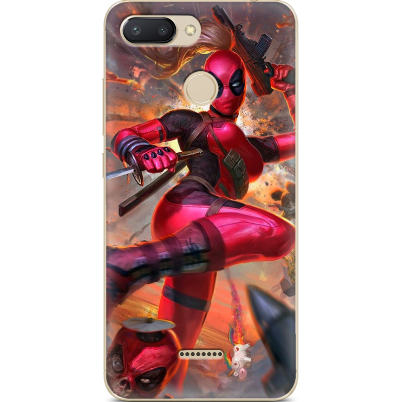 Чехол U-print Xiaomi Redmi 6 Woman Deadpool