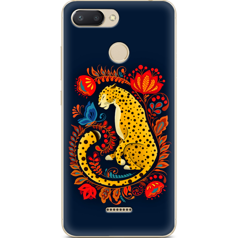 Чехол U-print Xiaomi Redmi 6 Petrykivka Leopard