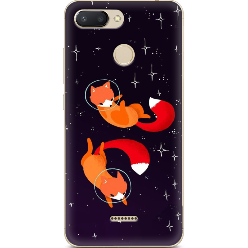Чехол U-print Xiaomi Redmi 6 Fox-Astronauts