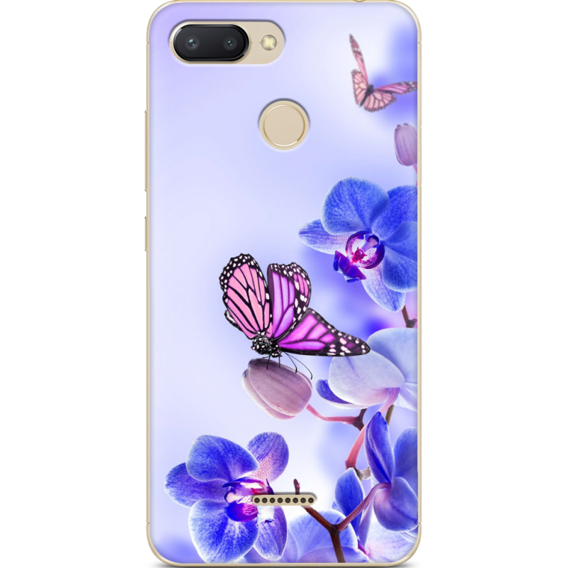 Чехол U-print Xiaomi Redmi 6 Orchids and Butterflies