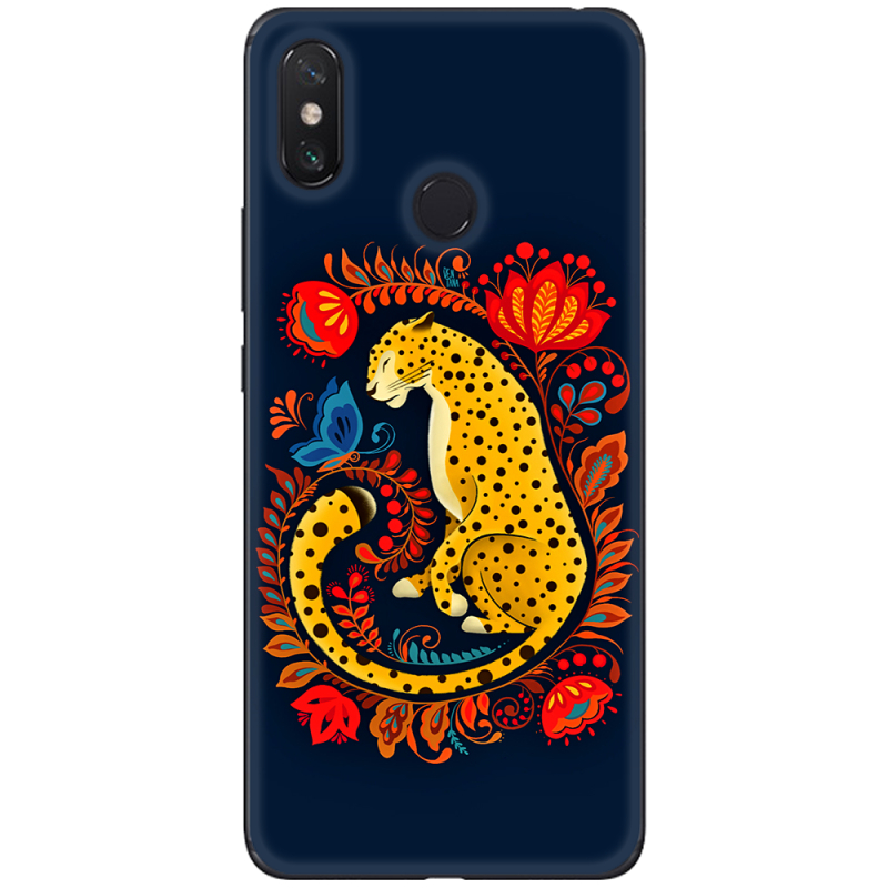 Чехол U-print Xiaomi Mi Max 3 Petrykivka Leopard