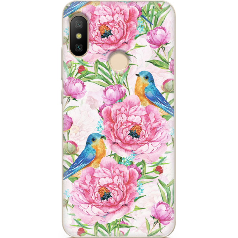 Чехол U-print Xiaomi Mi A2 Lite Birds and Flowers