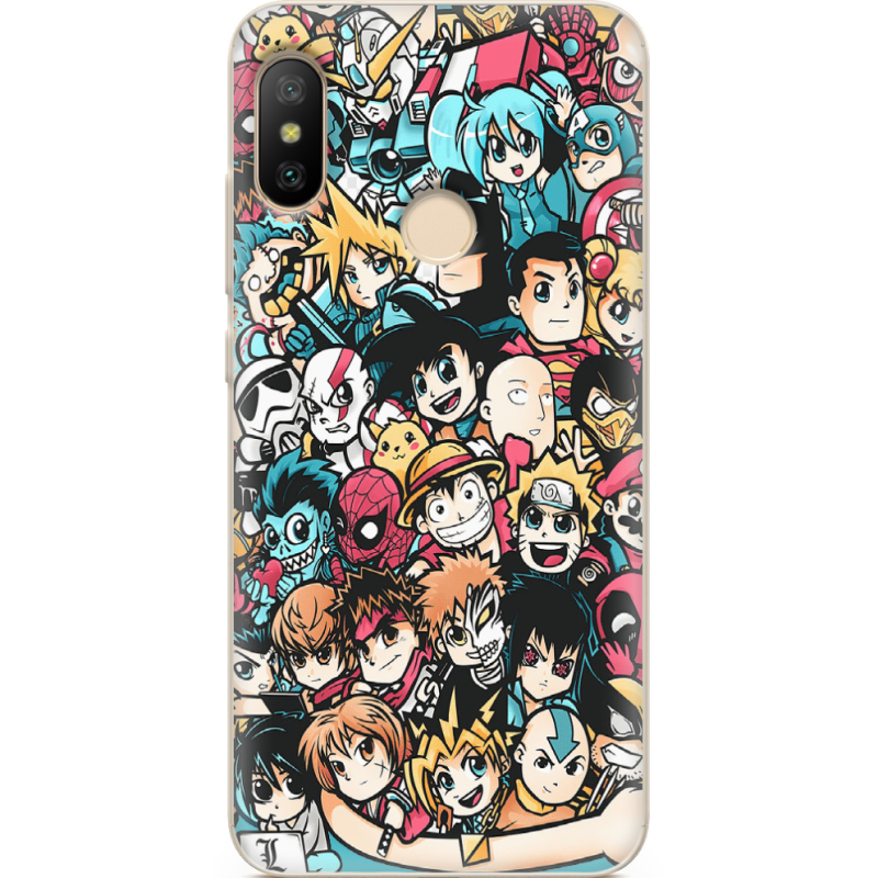 Чехол U-print Xiaomi Mi A2 Lite Anime Stickers