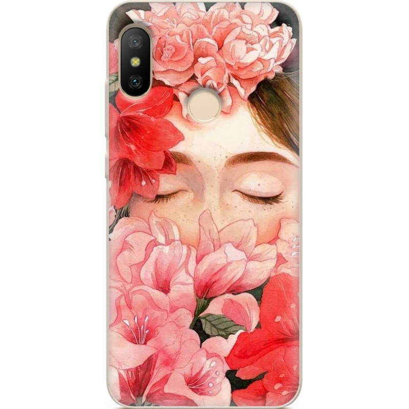 Чехол U-print Xiaomi Mi A2 Lite Girl in Flowers
