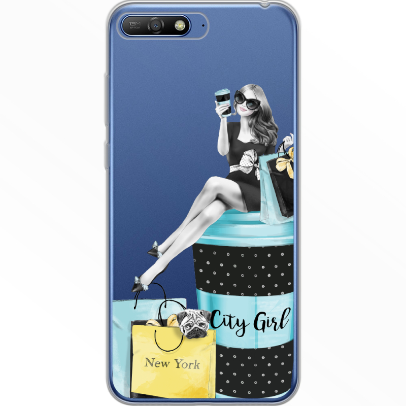 Прозрачный чехол Uprint Huawei Y6 2018 City Girl