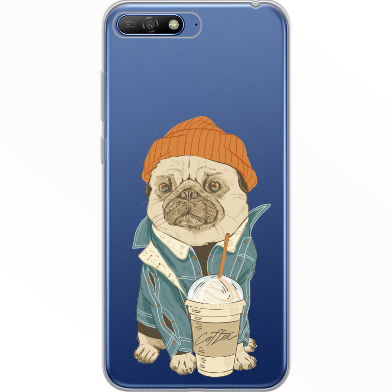 Прозрачный чехол Uprint Huawei Y6 2018 Dog Coffeeman