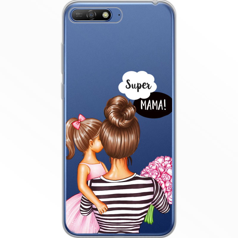 Прозрачный чехол Uprint Huawei Y6 2018 Super Mama and Daughter