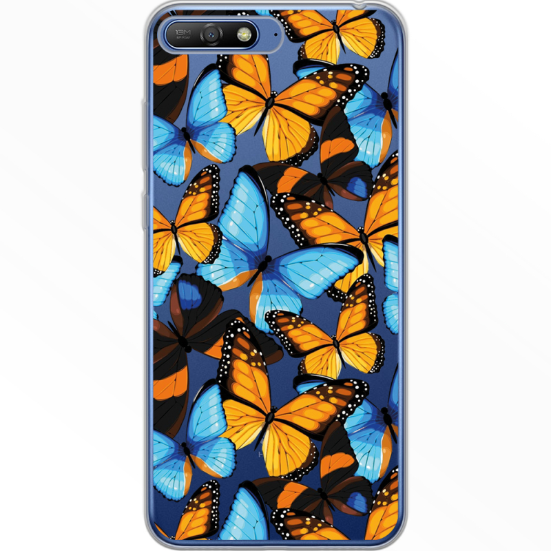Прозрачный чехол Uprint Huawei Y6 2018 Butterfly Morpho