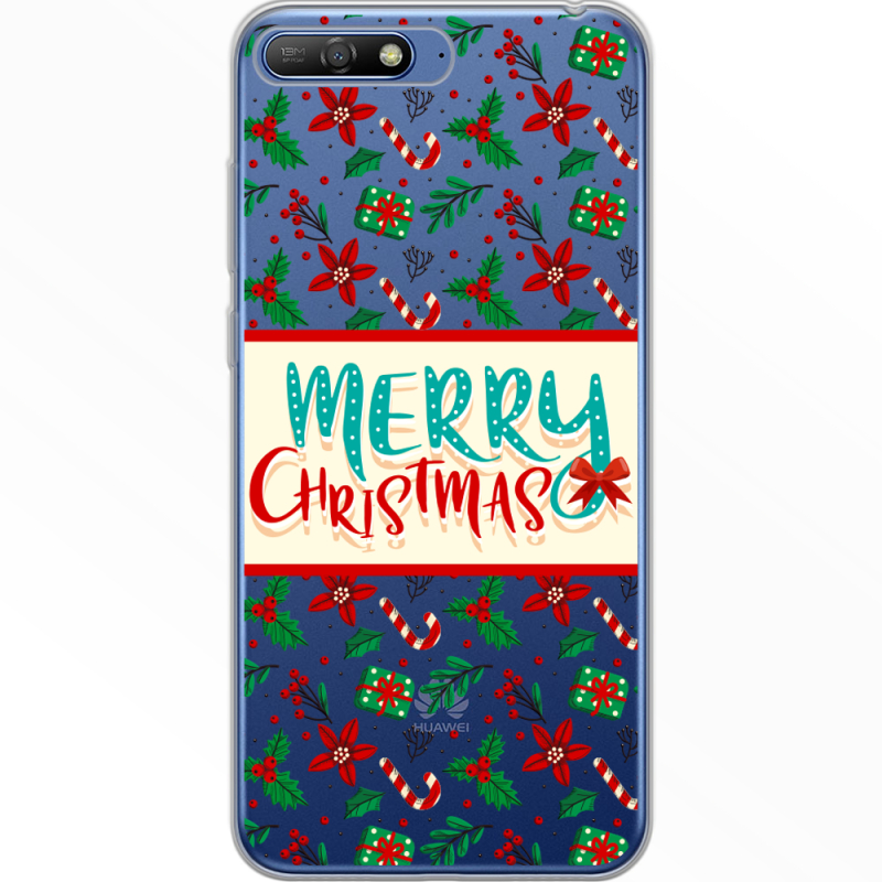 Прозрачный чехол Uprint Huawei Y6 2018 Vintage Christmas Pattern