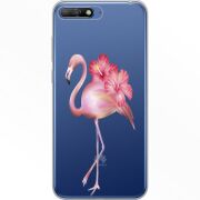 Прозрачный чехол Uprint Huawei Y6 2018 Floral Flamingo