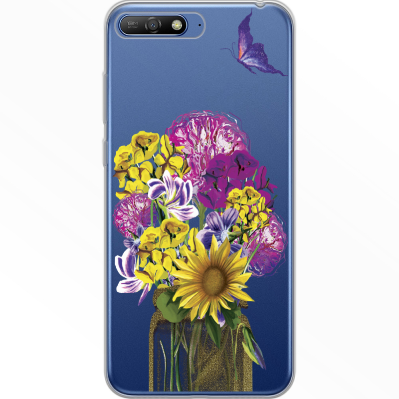 Прозрачный чехол Uprint Huawei Y6 2018 My Bouquet