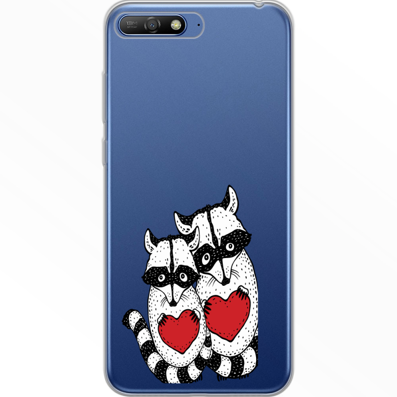 Прозрачный чехол Uprint Huawei Y6 2018 Raccoons in love