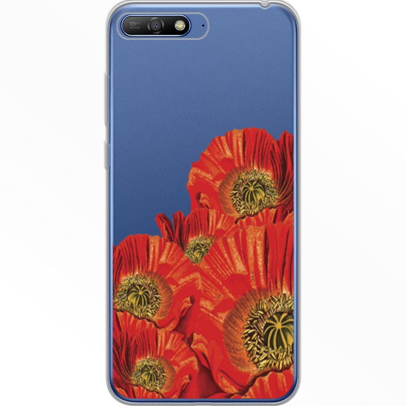 Прозрачный чехол Uprint Huawei Y6 2018 Red Poppies