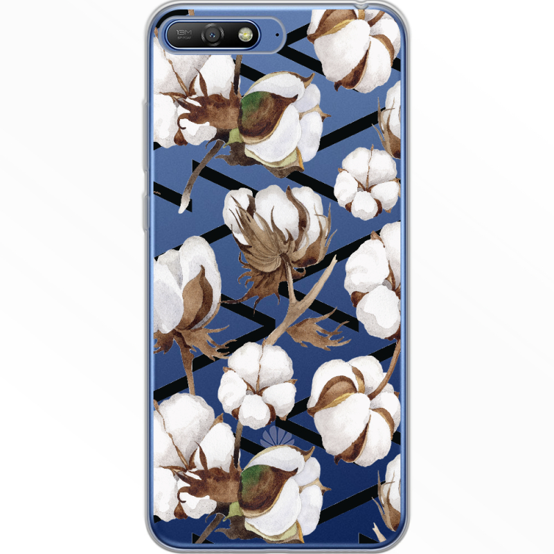 Прозрачный чехол Uprint Huawei Y6 2018 Cotton flowers