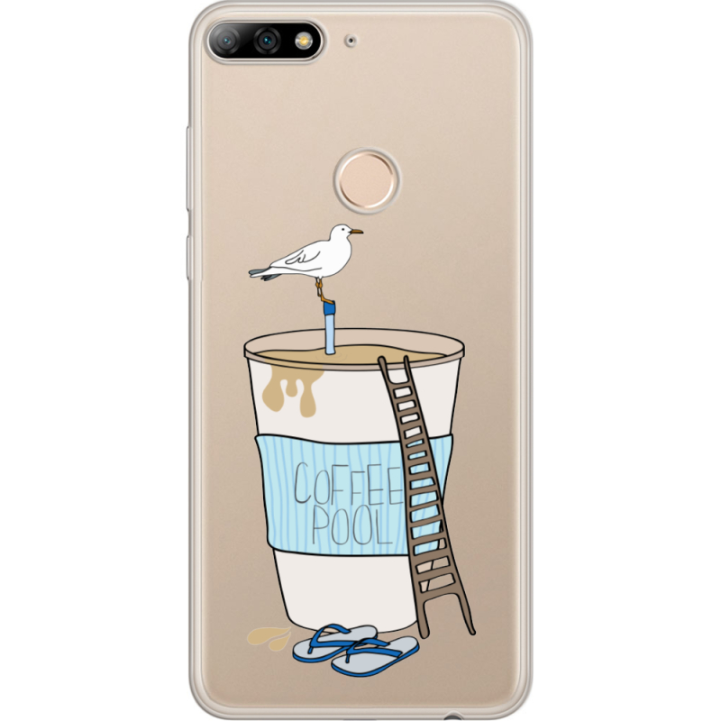 Прозрачный чехол Uprint Huawei Y7 Prime 2018 / Honor 7C Pro Segull in Cofee Pool
