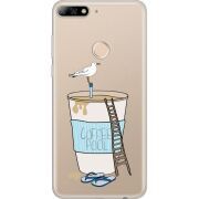 Прозрачный чехол Uprint Huawei Y7 Prime 2018 / Honor 7C Pro Segull in Cofee Pool