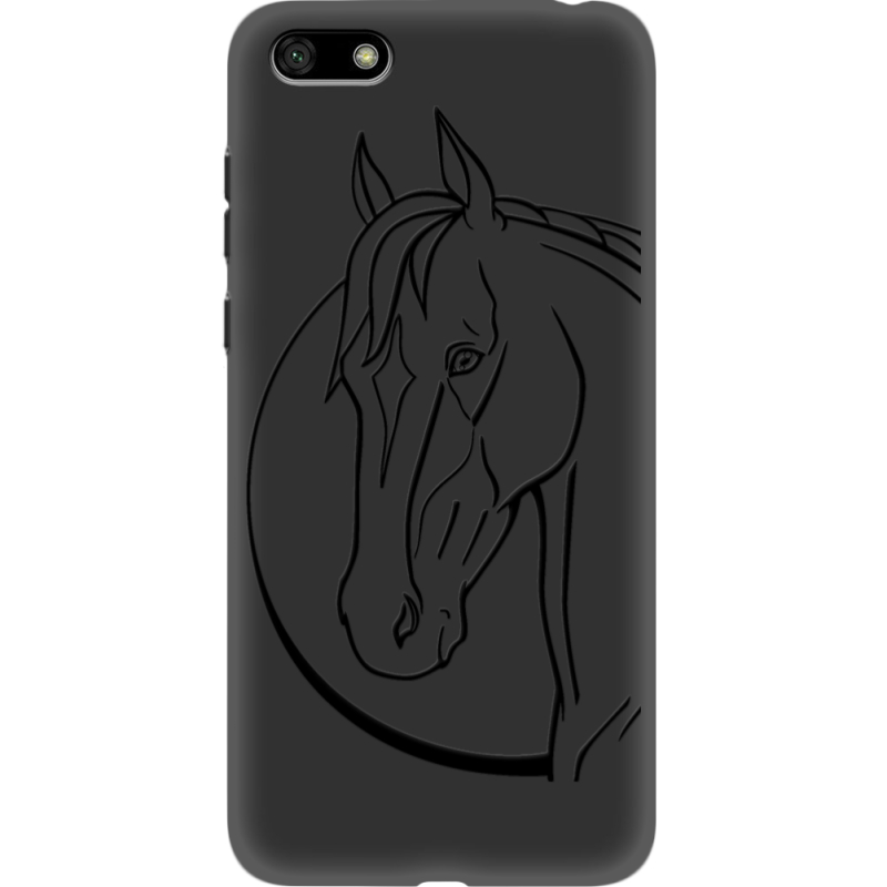 Черный чехол Uprint Huawei Y5 2018 / Honor 7A Horse
