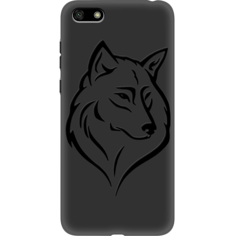 Черный чехол Uprint Huawei Y5 2018 / Honor 7A Wolf