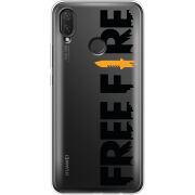 Прозрачный чехол Uprint Huawei P Smart Plus Free Fire Black Logo