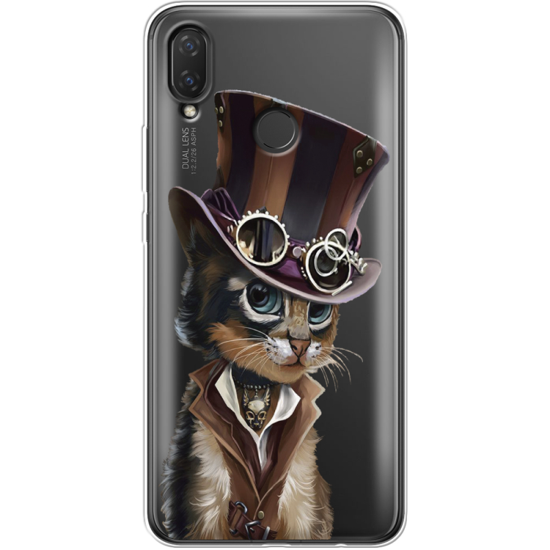 Прозрачный чехол Uprint Huawei P Smart Plus Steampunk Cat