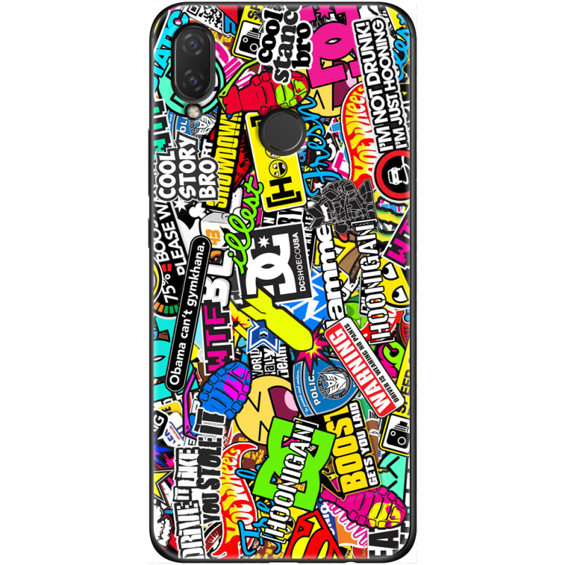 Чехол Uprint Huawei P Smart Plus Multicolored Inscriptions