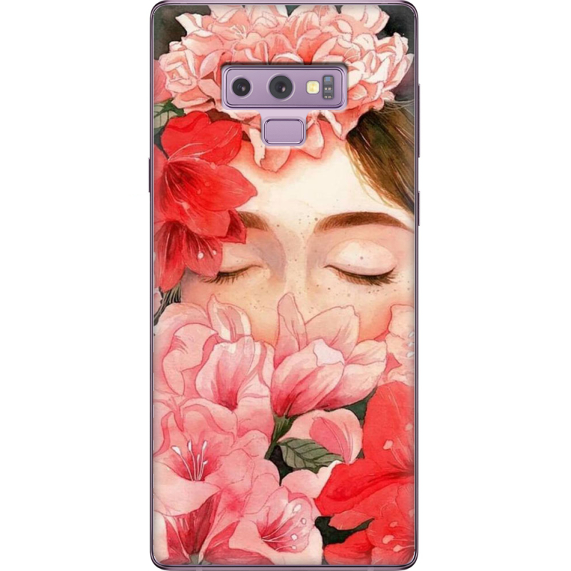 Чехол U-print Samsung N960 Galaxy Note 9 Girl in Flowers
