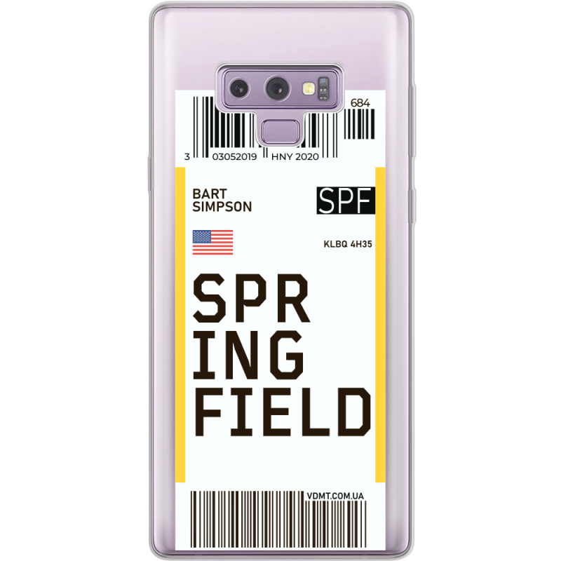 Прозрачный чехол Uprint Samsung N960 Galaxy Note 9 Ticket Springfield