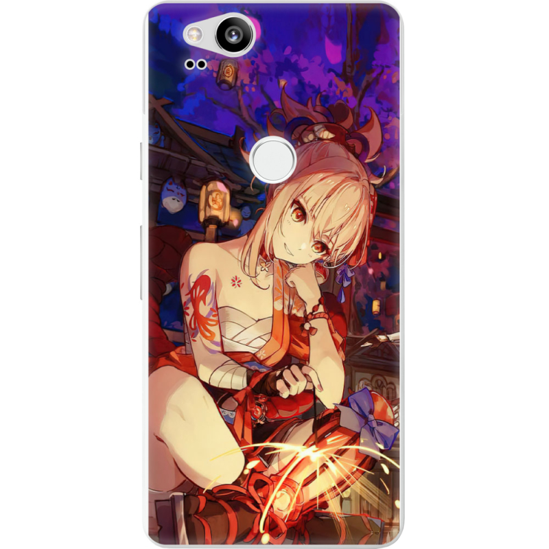 Чехол Uprint Google Pixel 2 Genshin Ёимия с огоньком