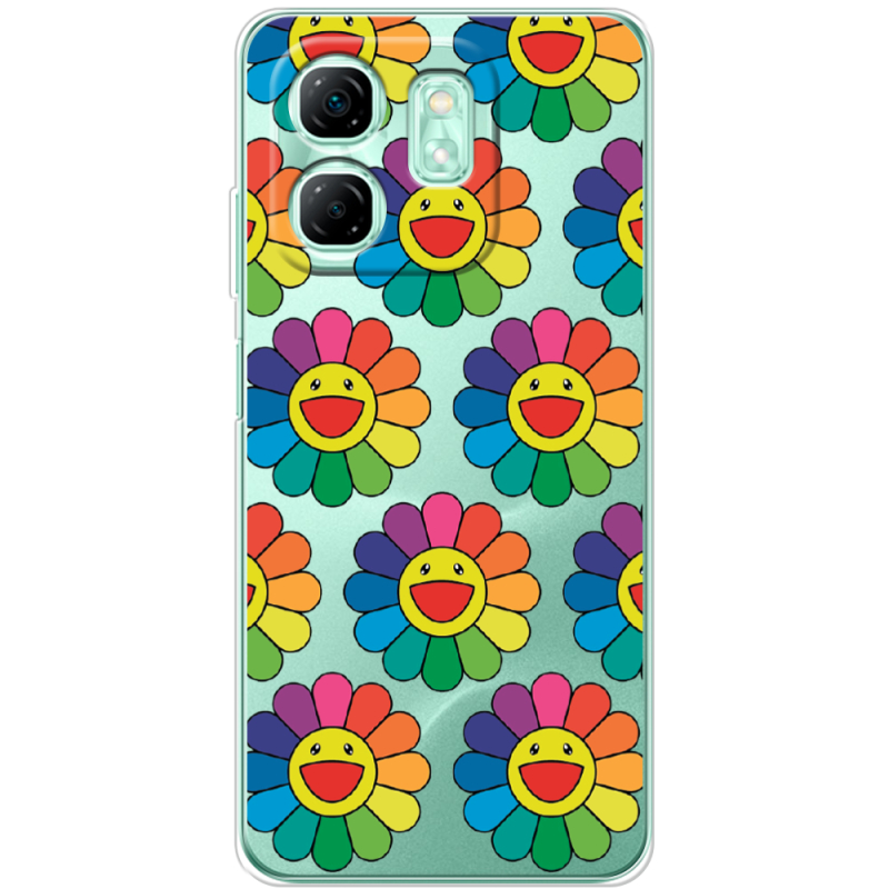 Прозорий чохол BoxFace Infinix Hot 50i Hippie Flowers