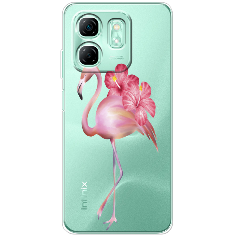 Прозорий чохол BoxFace Infinix Hot 50i Floral Flamingo