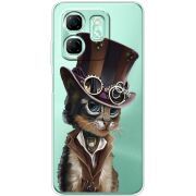 Прозорий чохол BoxFace Infinix Hot 50i Steampunk Cat