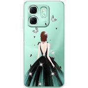 Чохол зі стразами Infinix Hot 50i Girl in the green dress