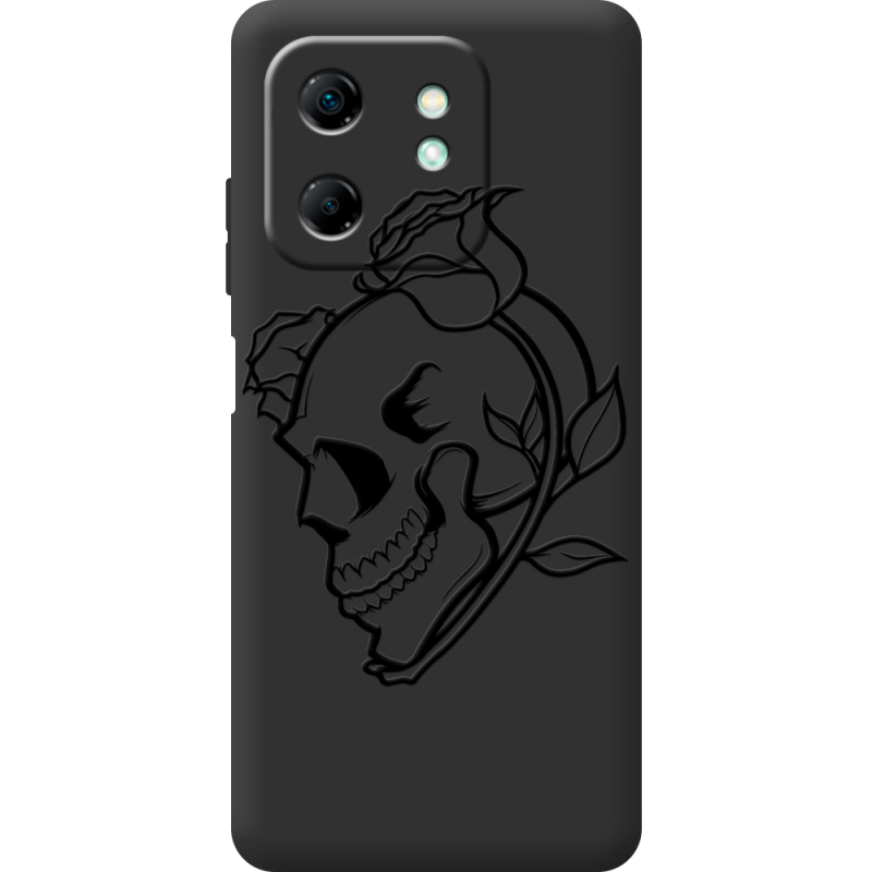 Чорний чохол BoxFace Infinix Hot 50i Skull and Roses