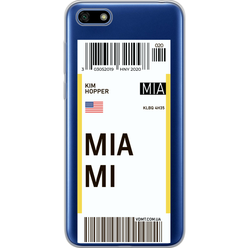 Прозрачный чехол Uprint Huawei Y5 2018 / Honor 7A Ticket Miami