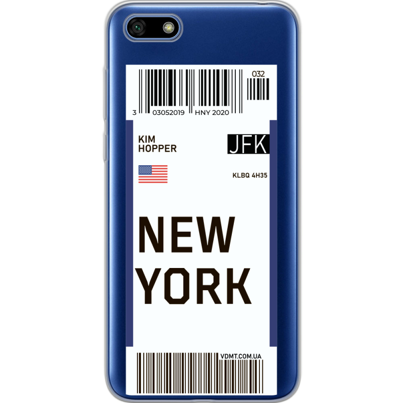 Прозрачный чехол Uprint Huawei Y5 2018 / Honor 7A Ticket New York