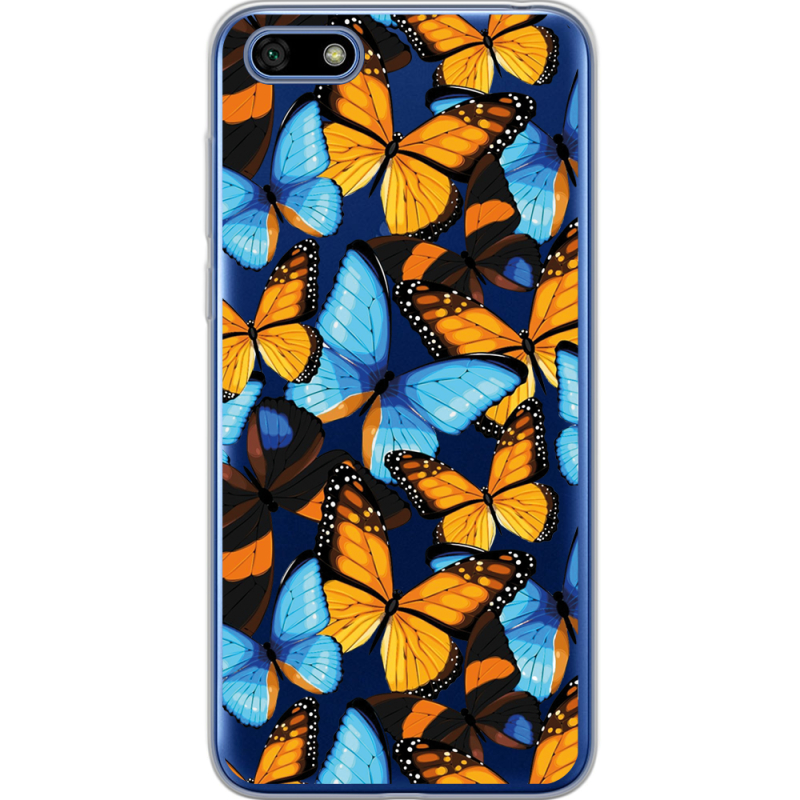 Прозрачный чехол Uprint Huawei Y5 2018 / Honor 7A Butterfly Morpho