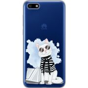 Прозрачный чехол Uprint Huawei Y5 2018 / Honor 7A Cat Style